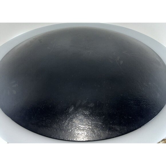 Large 16" Round Platter Vibrant Fused Glass Citrus & Cherry on Black Background - Picture 8 of 8